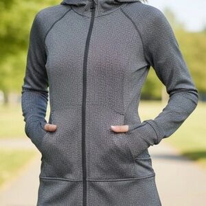 Mondetta Full Zip Athletic Stretch Hooded Sweatshirt Thumb Holes Women's
